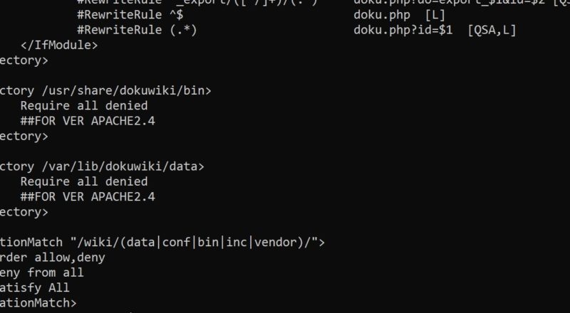 Apache configuration screenshot